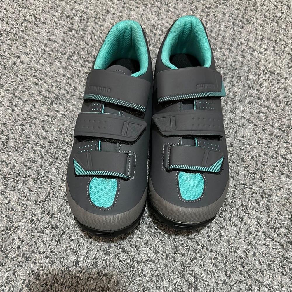 Shimano Gray and Blue Sneakers with Velcro Straps